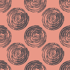Textured circle abstract gray pink seamless pattern for textile