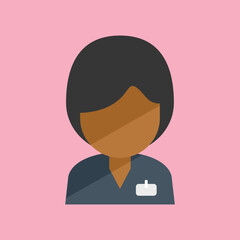 African woman agent icon flat vector. Service support