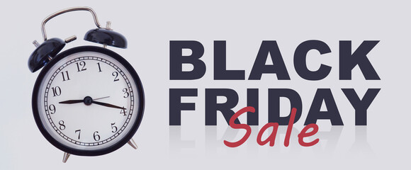 Black friday banner image for web, print, shop, app - Discounts, sales illustration design