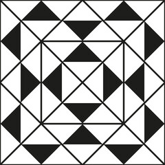 Black and white geometric seamless pattern contrast smooth repeating background for design