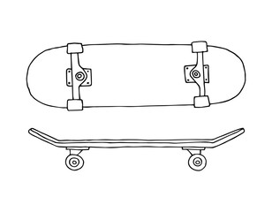 Vector hand drawn doodle sketch skateboard isolated on white background © Sweta