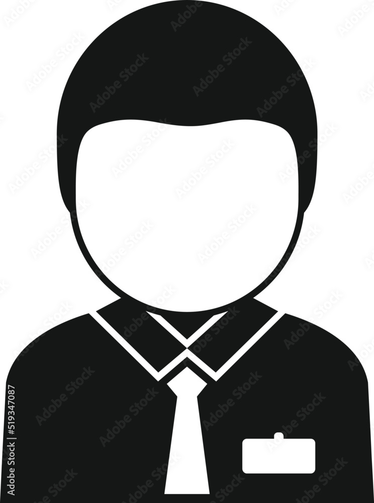 Poster office agent icon simple vector. person support