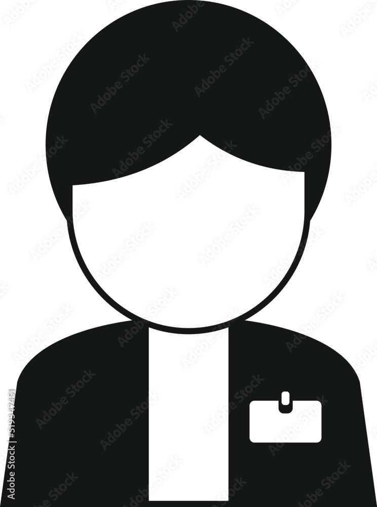 Sticker secret woman agent icon simple vector. service support