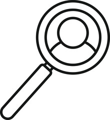 Search person icon outline vector. Secret agent