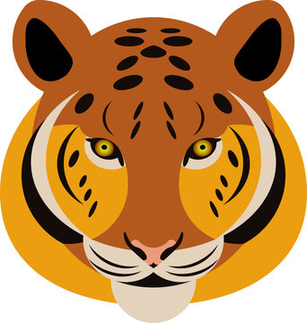 Tiger portrait. Tiger head. vector illustr