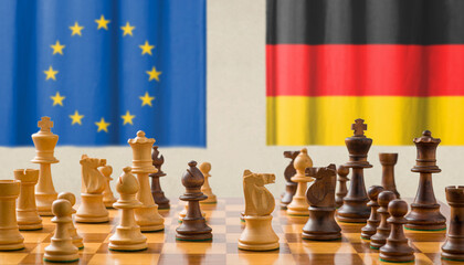 Concept with chess pieces - European Union and Germany