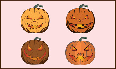 Halloween Pumpkin design Illustration and Vector