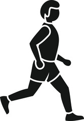Fototapeta na wymiar Running person icon simple vector. Active gym