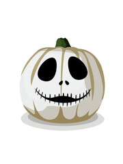 White pumpkin ghost Jack for happy halloween.