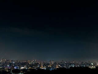 Fototapeta na wymiar Foto aérea do bairro do Ipiranga em São Paulo, a noite