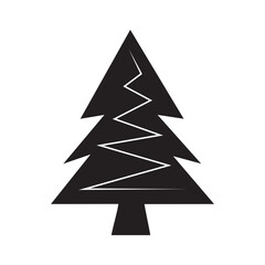 Obraz premium Christmas Tree black flat glyph icons vector