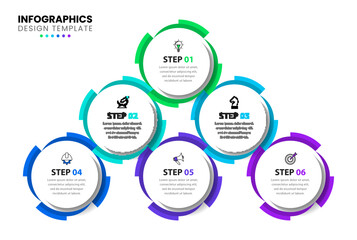 Infographic template. Pyramid of six gears. Vector