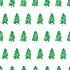 Green palm leaves seamless pattern