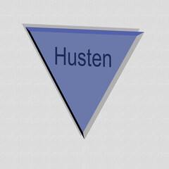 "Husten" - Wort, Schriftzug bzw. Text als 3D Illustration, 3D Rendering, Computergrafik