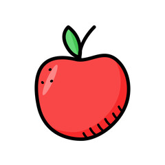 Apple fruit doodle vector illustration of a food product.