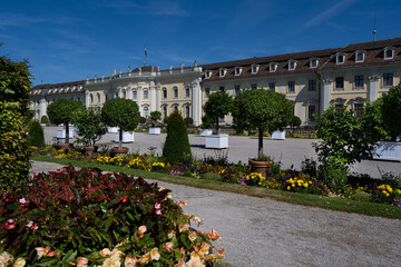 The 18th century Baroque Residenzschloss Ludwigsburg, inspired by Versailles Palace. View of the...