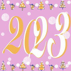2023,new year,congratulations on the year 2023,christmas tree,gift,snowflakes,snowman,deer,heart,star,man,christmas, pattern, water, vector, design, snow, illustration, snowflake, winter, drop, vector