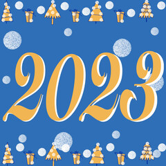 2023,new year,congratulations on the year 2023,christmas tree,gift,snowflakes,snowman,deer,heart,star,man,christmas, pattern, water, vector, design, snow, illustration, snowflake, winter, drop, vector