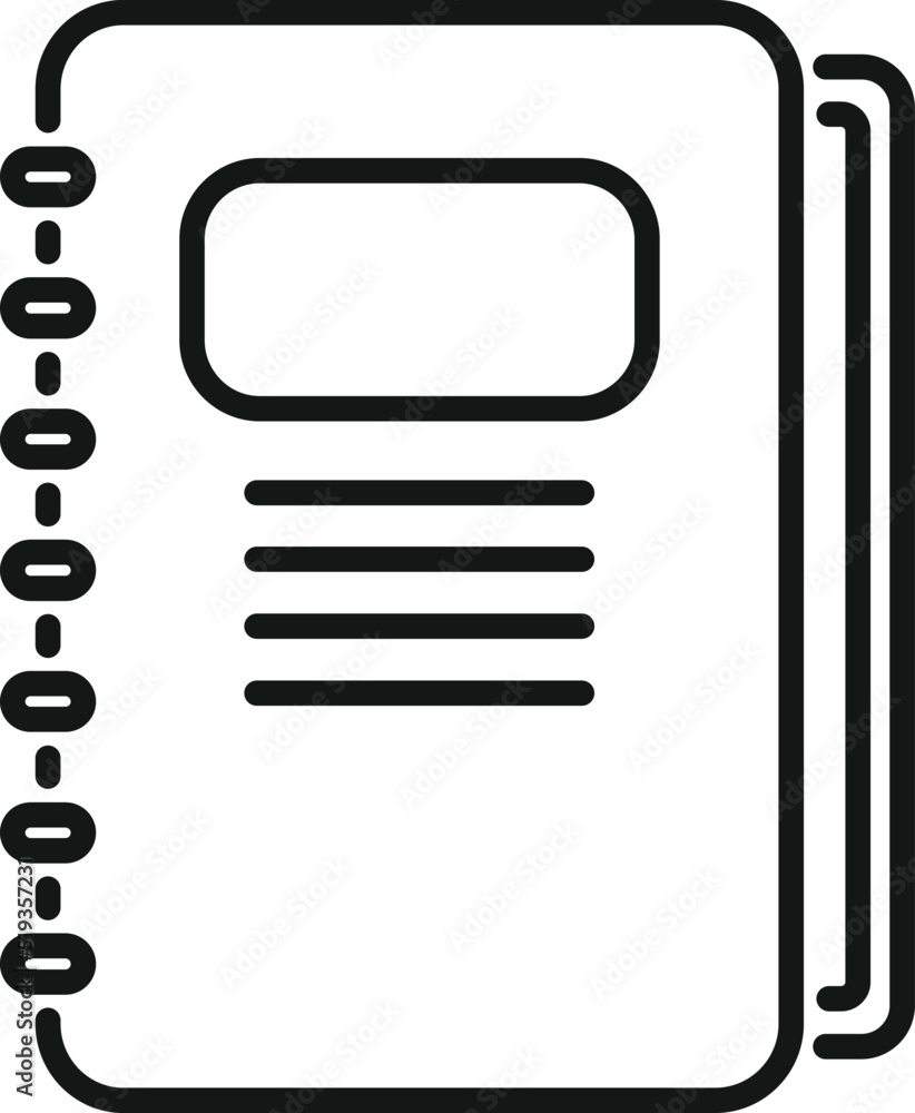 Poster notebook database icon outline vector. customer data