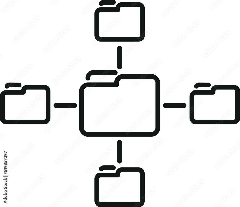 Poster folder database icon outline vector. customer data
