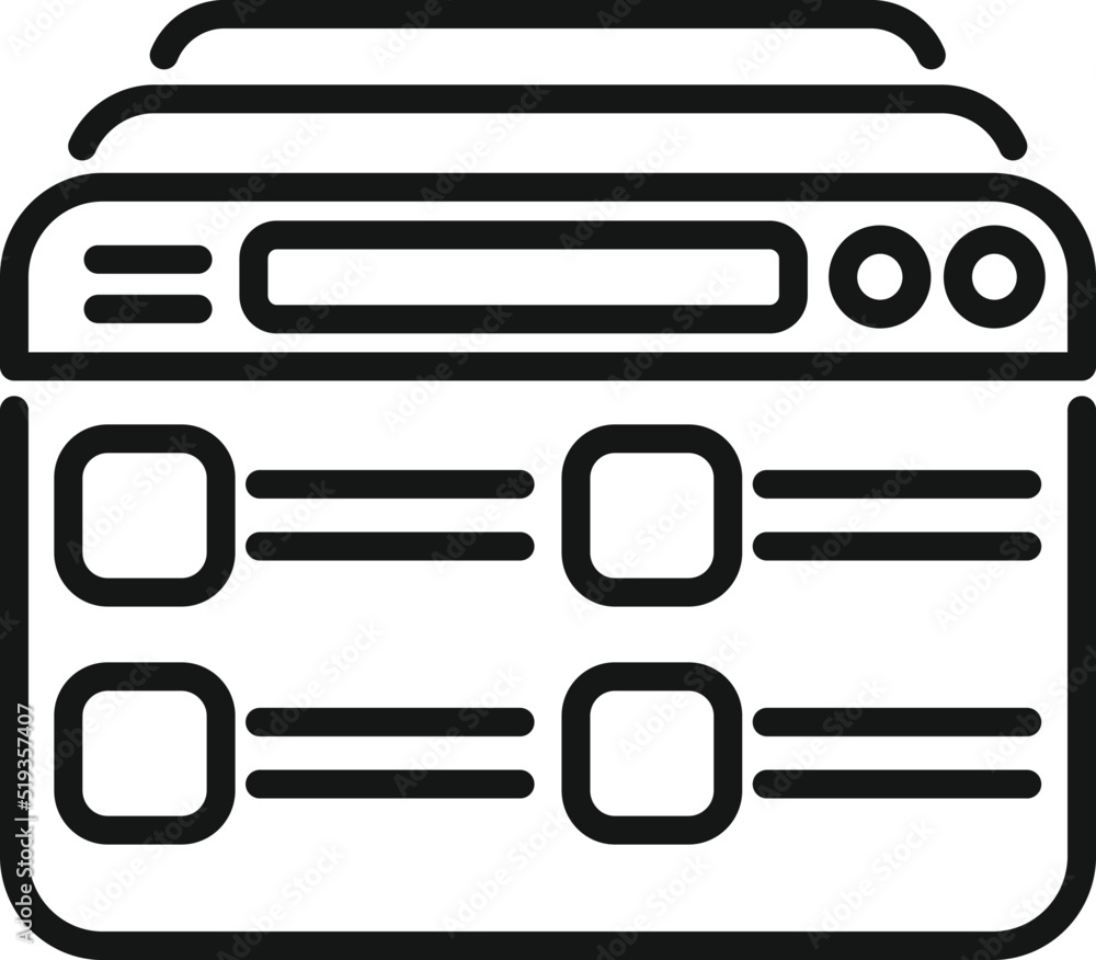 Poster web customer database icon outline vector. crm data