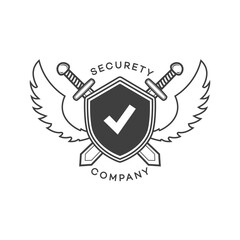 Security icon black color and flat style on white background. Vector illustration