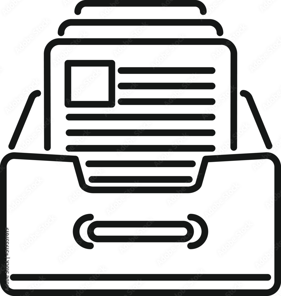 Poster folder drawer icon outline vector. software system