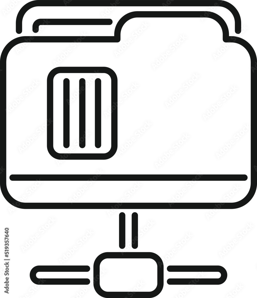 Poster folder system icon outline vector. crm data