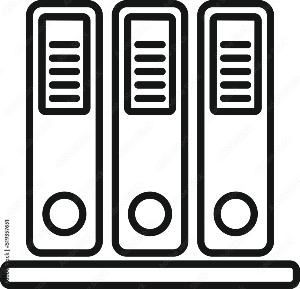 Poster office folder icon outline vector. platform system