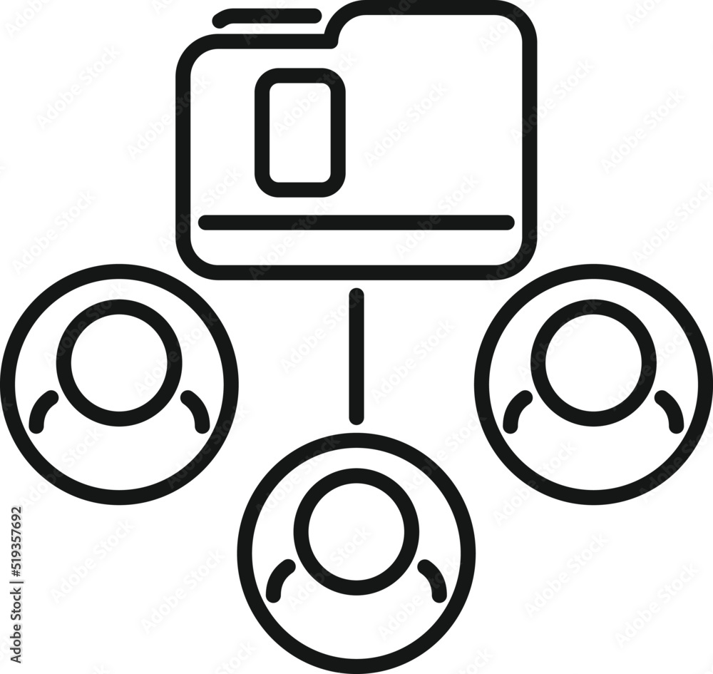 Poster network database icon outline vector. platform system