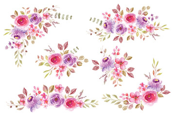 Floral arrangement watercolor collection