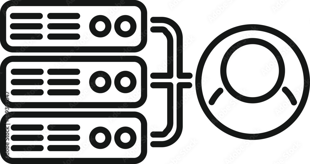 Poster server client icon outline vector. platform system