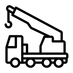 crane truck line icon