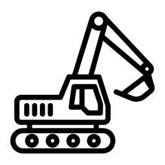 excavator line icon