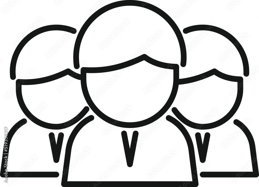 Poster customer database icon outline vector. crm data