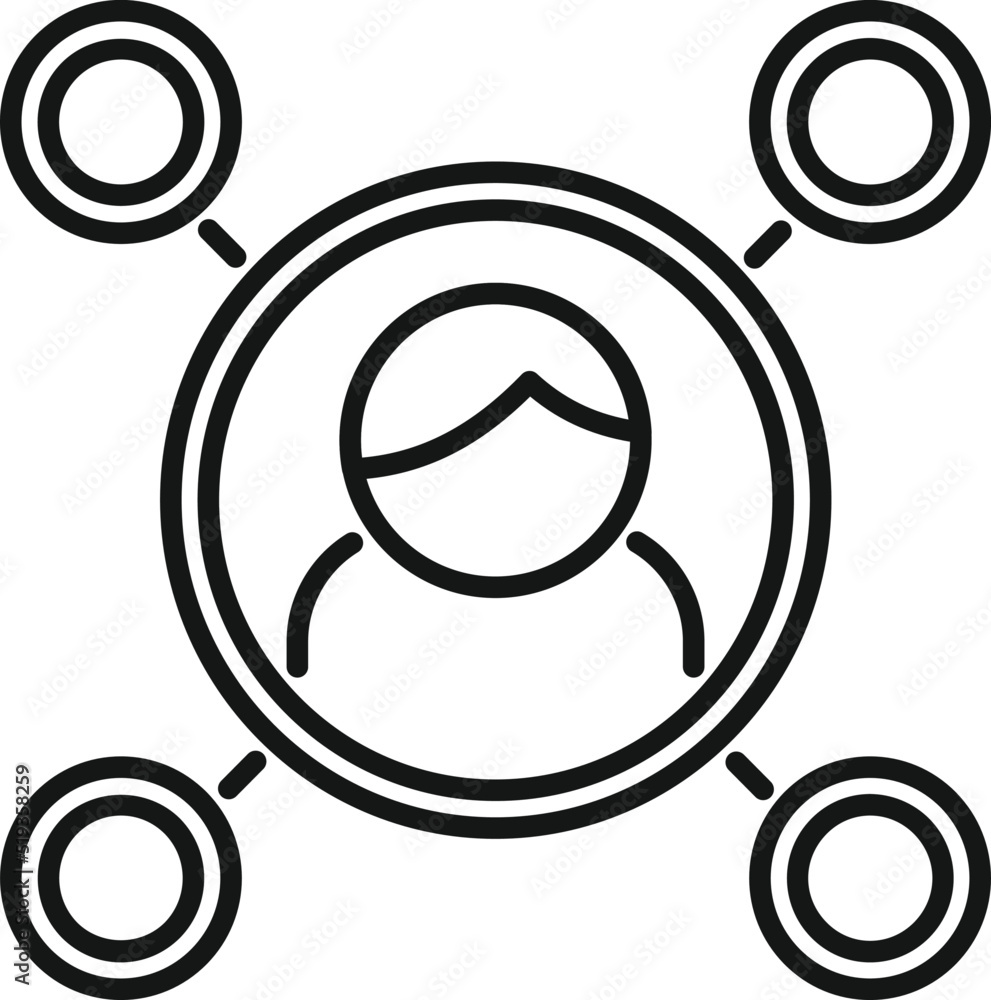 Poster database icon outline vector. crm data