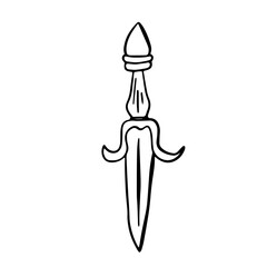 Witchcraft dirk. Doodle vector illustration