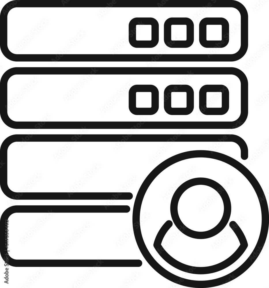 Poster server data icon outline vector. software platform