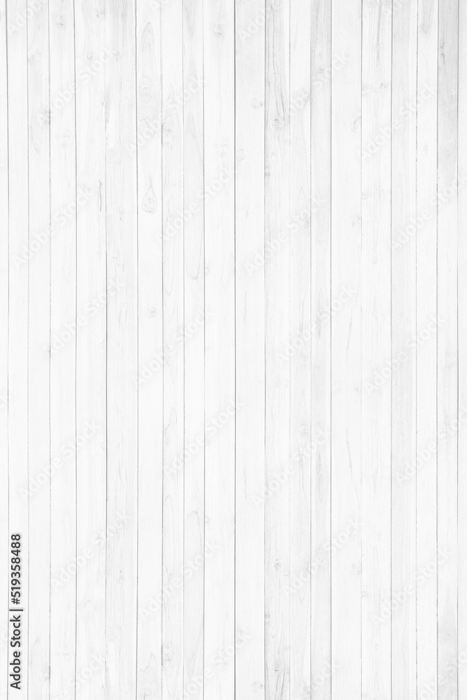 Wall mural White gray wood color texture horizontal for background. Surface light clean of table top view. Natural patterns for design art work and interior or exterior. Grunge old white wood board wall pattern.