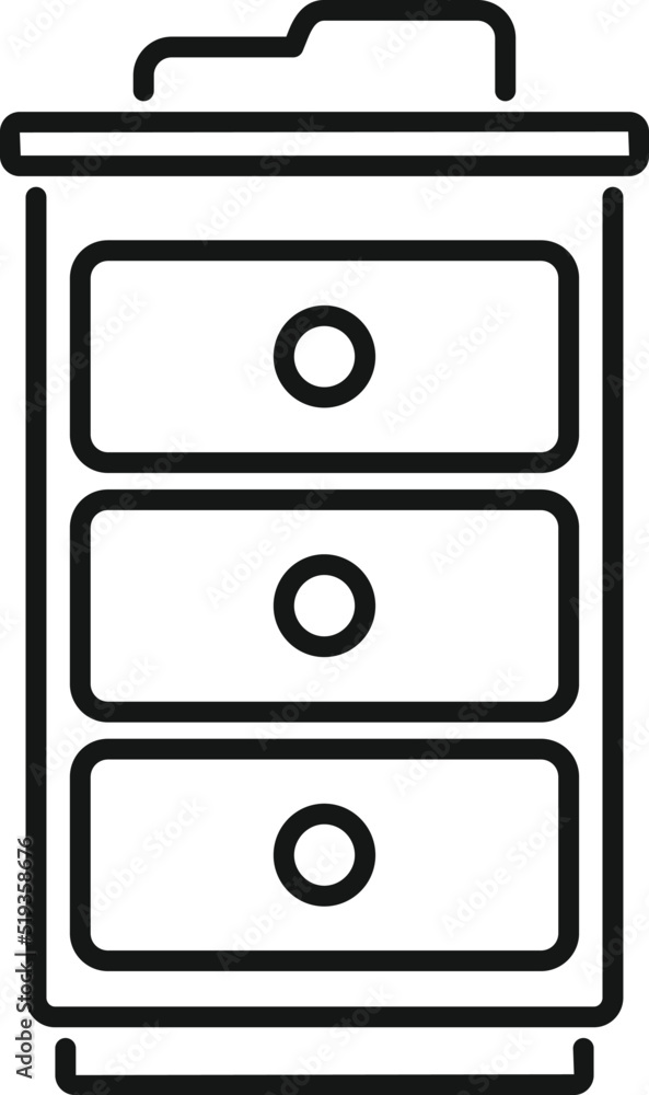 Poster office drawer icon outline vector. crm data