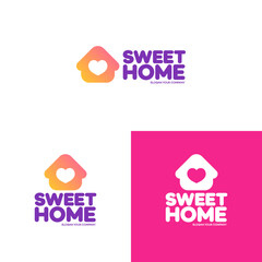 Home logo set isolated on background used for corporate identity smart home control, storage house and other. Vector Illustration