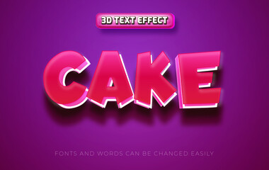Cake 3d editable text effect style