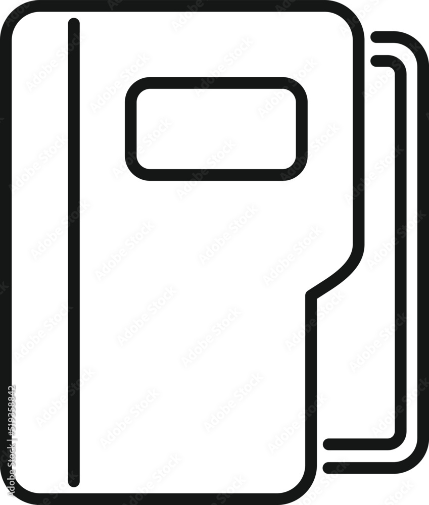 Poster folder icon outline vector. crm database