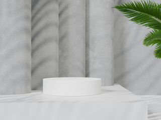 3d rendering Minimal product display on concrete background. podium. Concept scene stage showcase for new product, promotion sale, banner, presentation, cosmetic