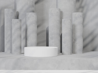 3d rendering Minimal product display on concrete background. podium. Concept scene stage showcase for new product, promotion sale, banner, presentation, cosmetic