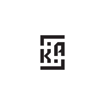 KA geometric square concept initial logo with high quality design