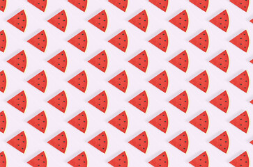 Watermelon seamless pattern. Fruit and berry seamless watermelon background. Juicy cute pattern 3d-rendering
