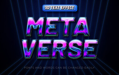 Meta verse glossy 3d editable text effect style