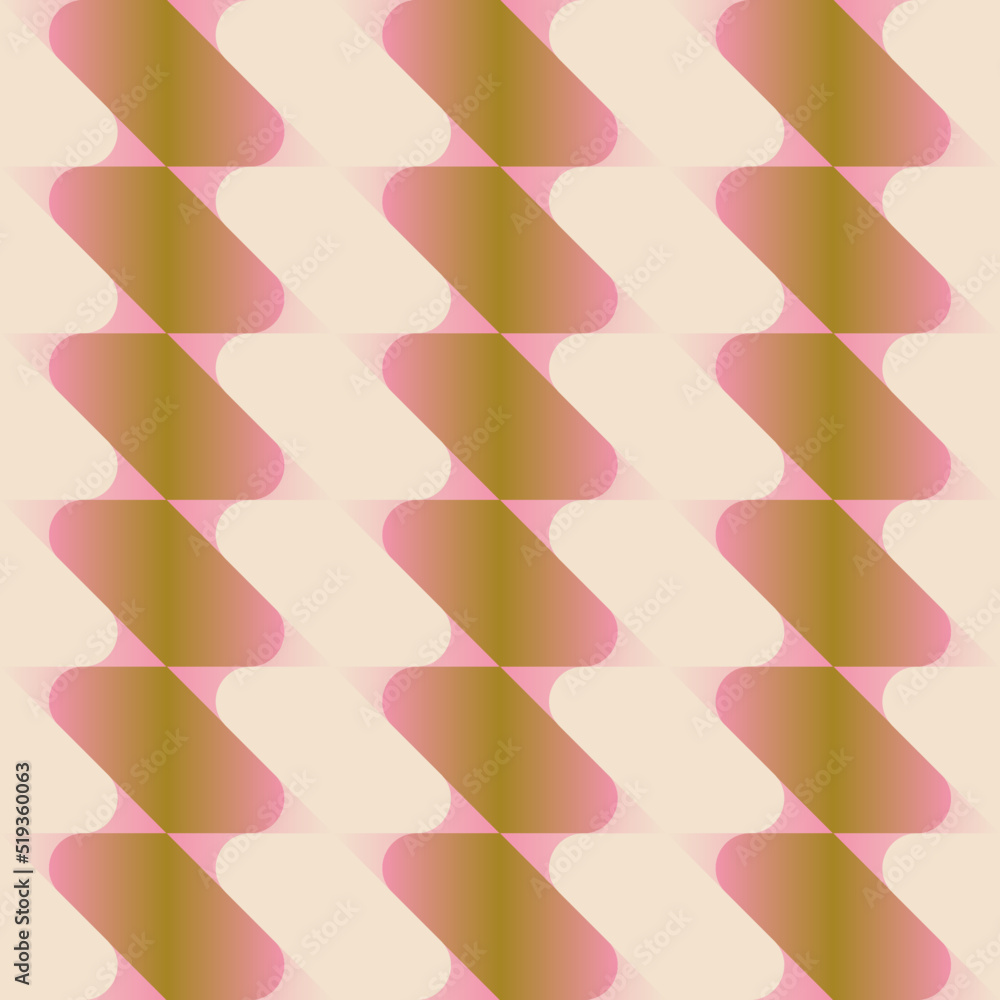 Poster lively trendy abstract seamless pattern graphic with art nouveau motif design elements