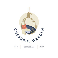 Sweet Home Vector Signs or Logo Templates. Retro Illustration with Classy Typography. Feminine Logo. Modern Logo Template for florist, photographer, fashion blogger, design studio.